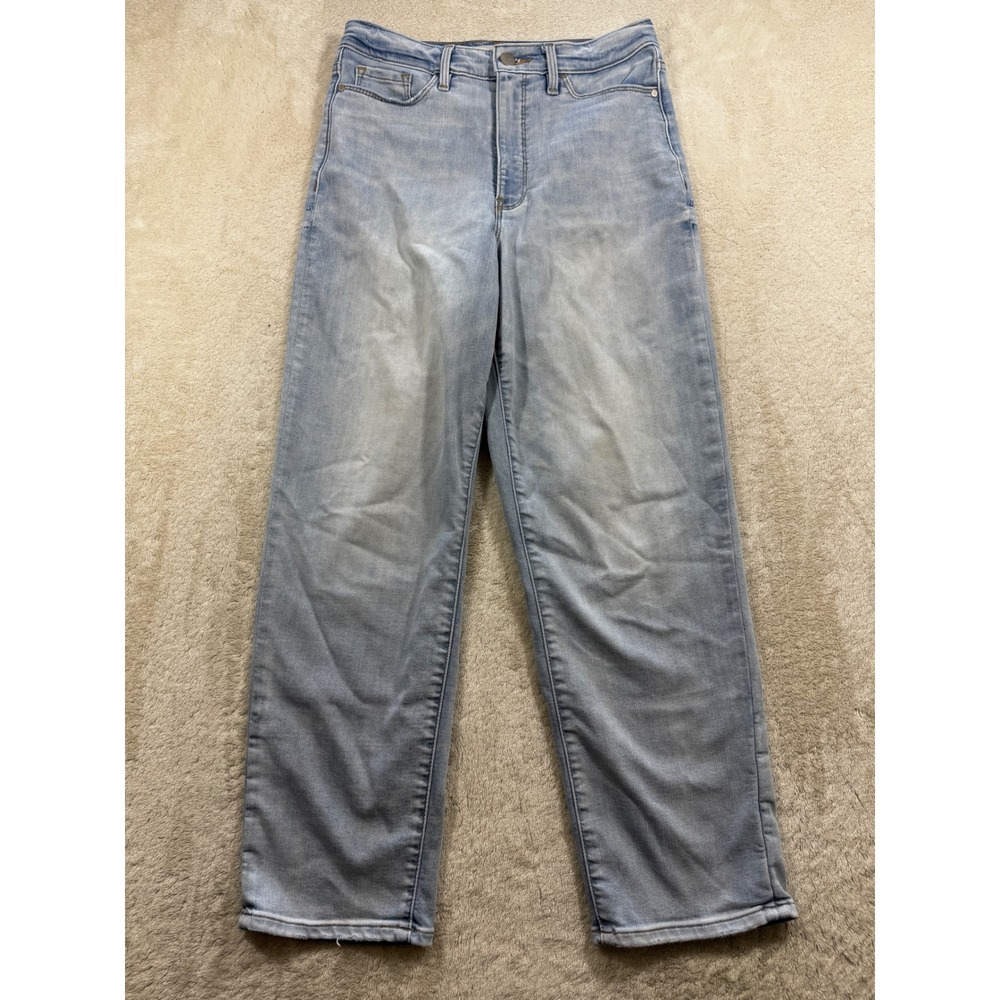 Athleta Womens Sculptek High Rise Wide Leg Light Wash Blue Jeans 2 Meas: 27x26